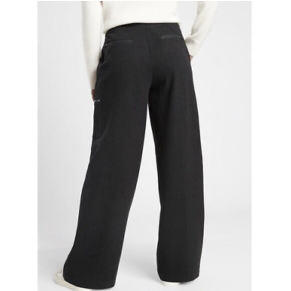 Athleta venice heathered cargo wide leg pants charcoal grey heather Size 14 - Picture 2 of 12